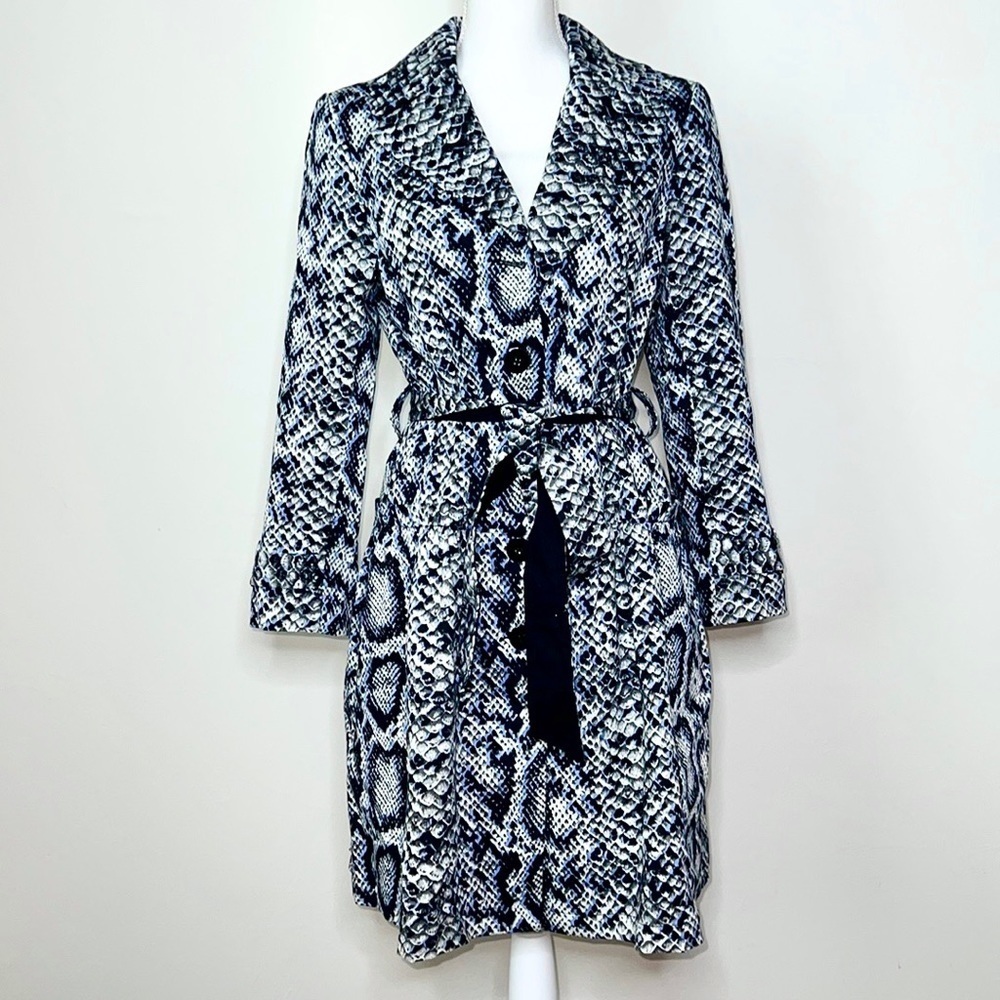Nanette Lepore Snake Print l Trench Coat Size 10